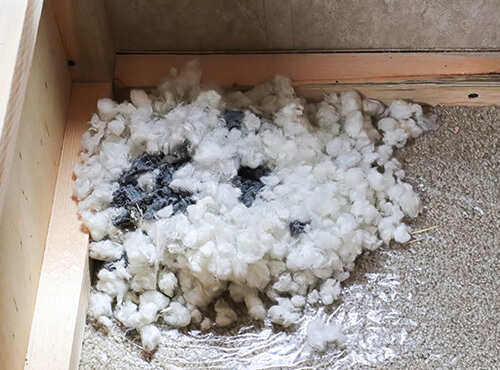 rat nest from insulation
